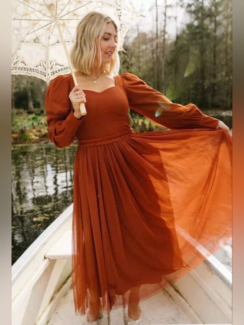 Ivy City Co. Florence dress in rust, size S